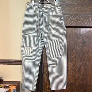 Free People Moxie Barrel Leg Striped Pants